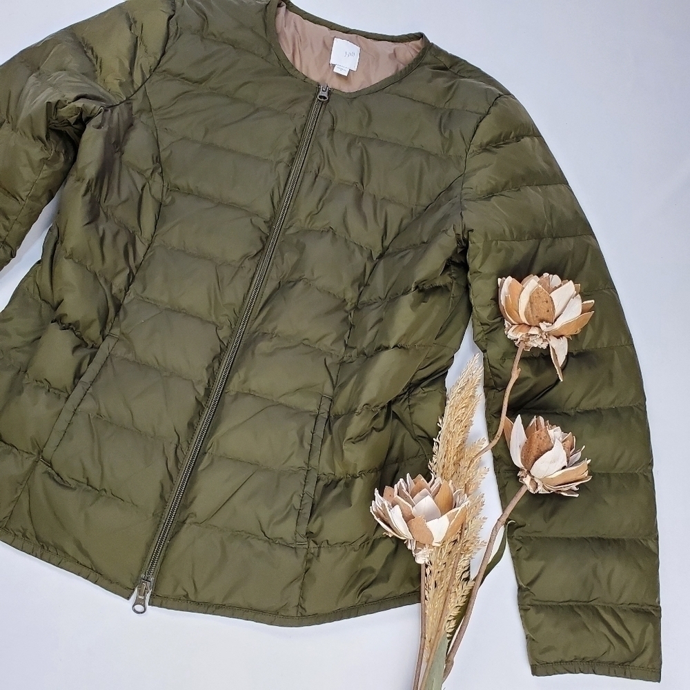 J. Jill Green Light Goose Down Puffer Jacket S - Picture 6 of 13
